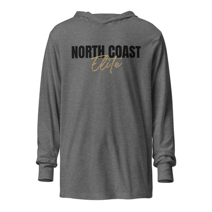 Performance | Hooded Long Sleeve T Shirt | North Coast Elite Inc | Script Logo