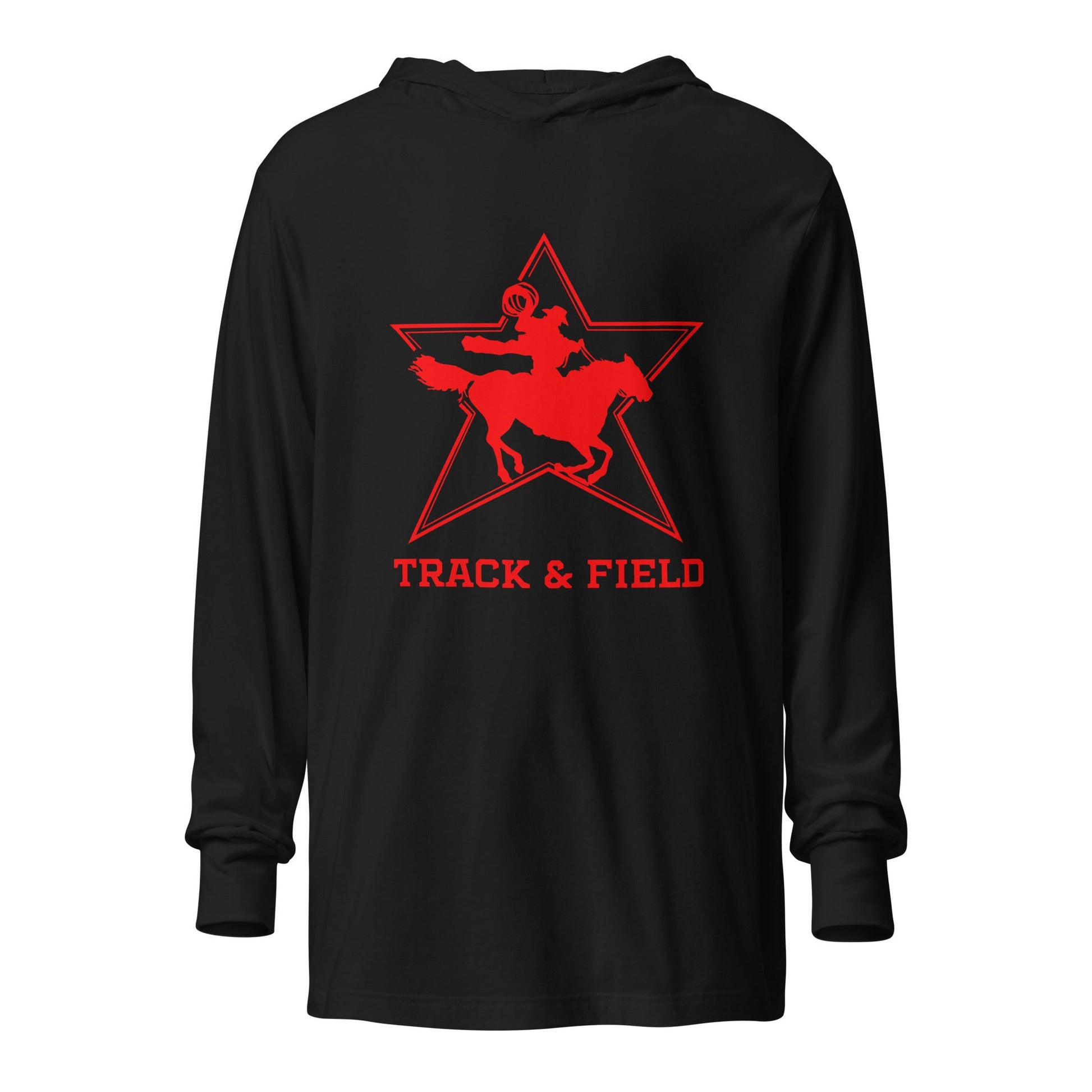 Performance | Hooded Long Sleeve T Shirt | North Lake Track and Field | Cowboy T&F Logo