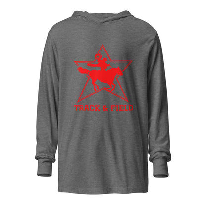 Performance | Hooded Long Sleeve T Shirt | North Lake Track and Field | Cowboy T&F Logo