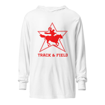 Performance | Hooded Long Sleeve T Shirt | North Lake Track and Field | Cowboy T&F Logo
