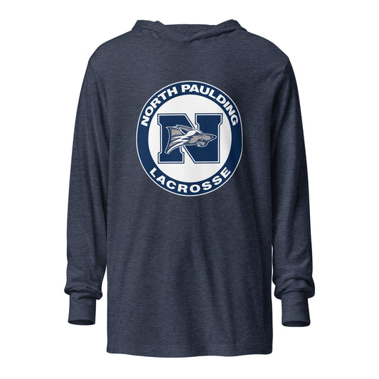 Performance | Hooded Long Sleeve T Shirt | North Paulding Lacrosse | Badge Logo
