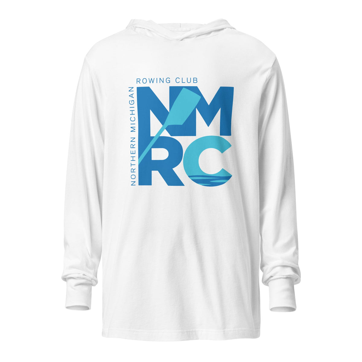 Performance | Hooded Long Sleeve T Shirt | Northern Michigan Rowing | Modern Script Logo