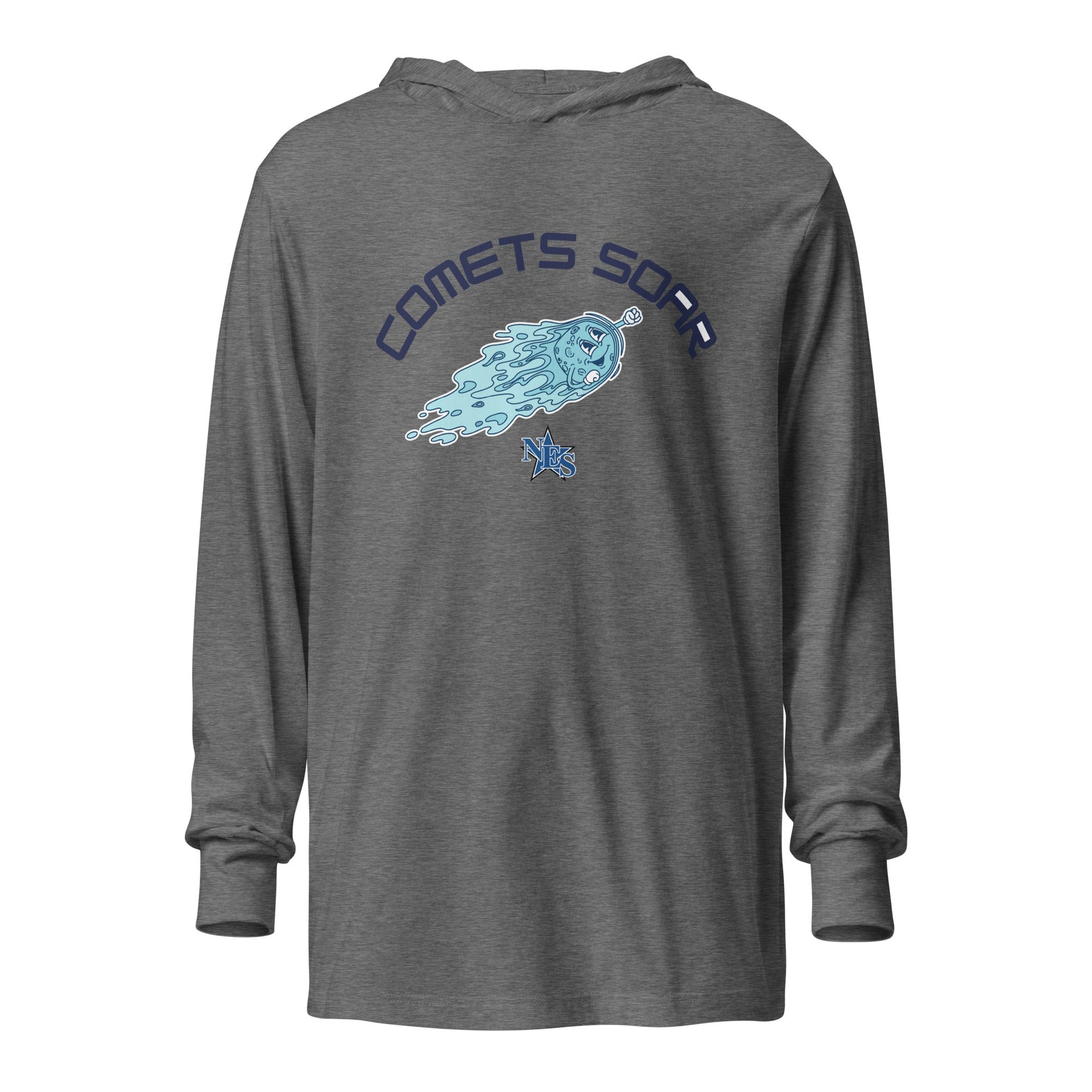 Performance | Hooded Long Sleeve T Shirt | Norton Elementary School | Comets Soar Logo