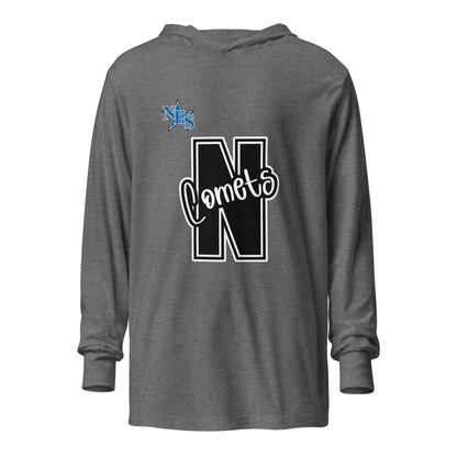 Performance | Hooded Long Sleeve T Shirt | Norton Elementary School | N Comets Logo