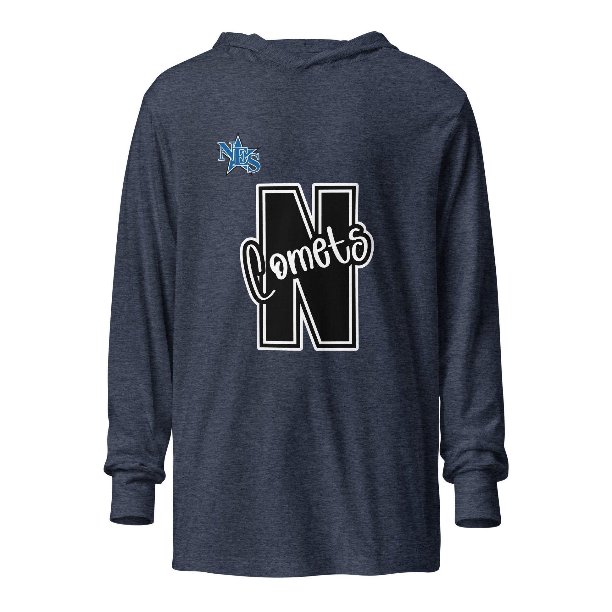 Performance | Hooded Long Sleeve T Shirt | Norton Elementary School | N Comets Logo