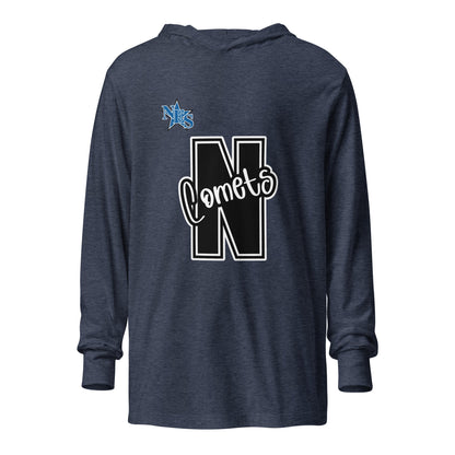 Performance | Hooded Long Sleeve T Shirt | Norton Elementary School | N Comets Logo