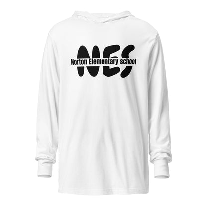 Performance | Hooded Long Sleeve T Shirt | Norton Elementary School | NES Script Logo