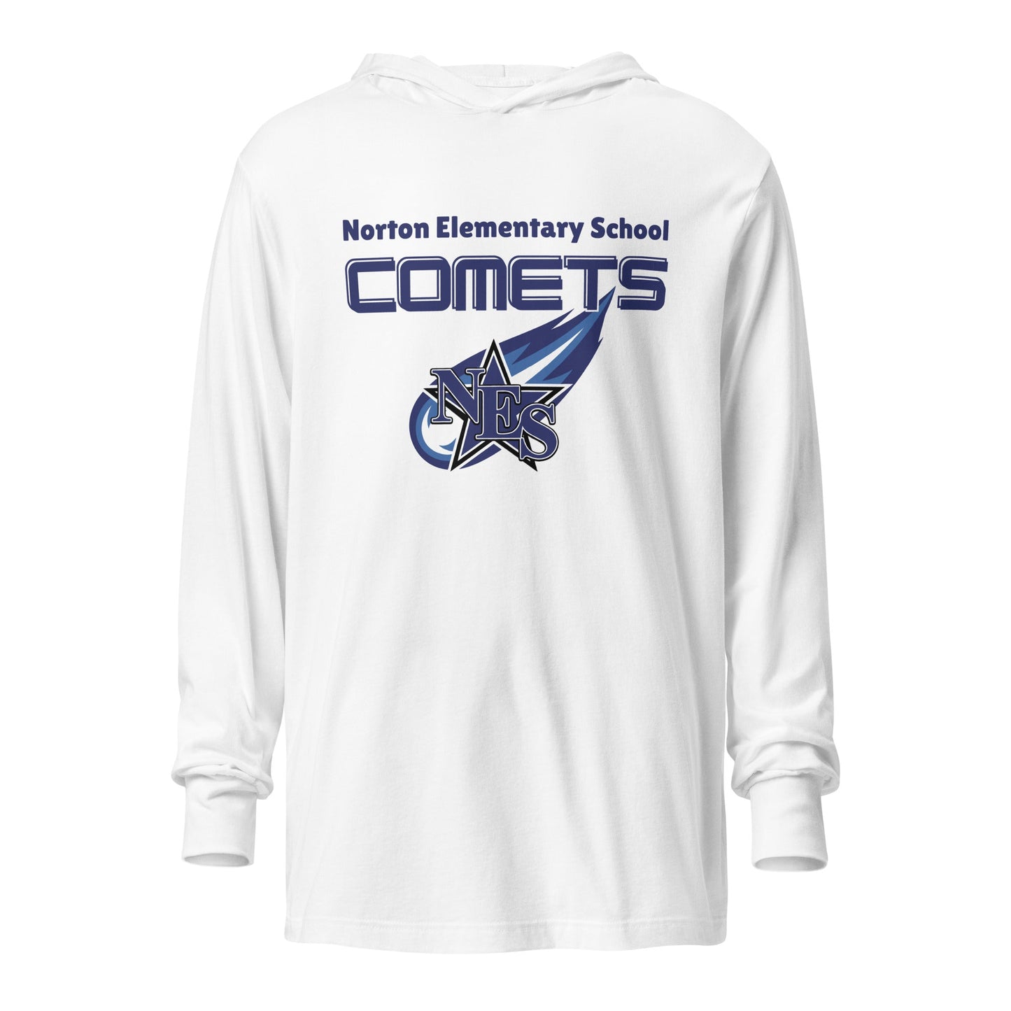Performance | Hooded Long Sleeve T Shirt | Norton Elementary School | Space Script Logo