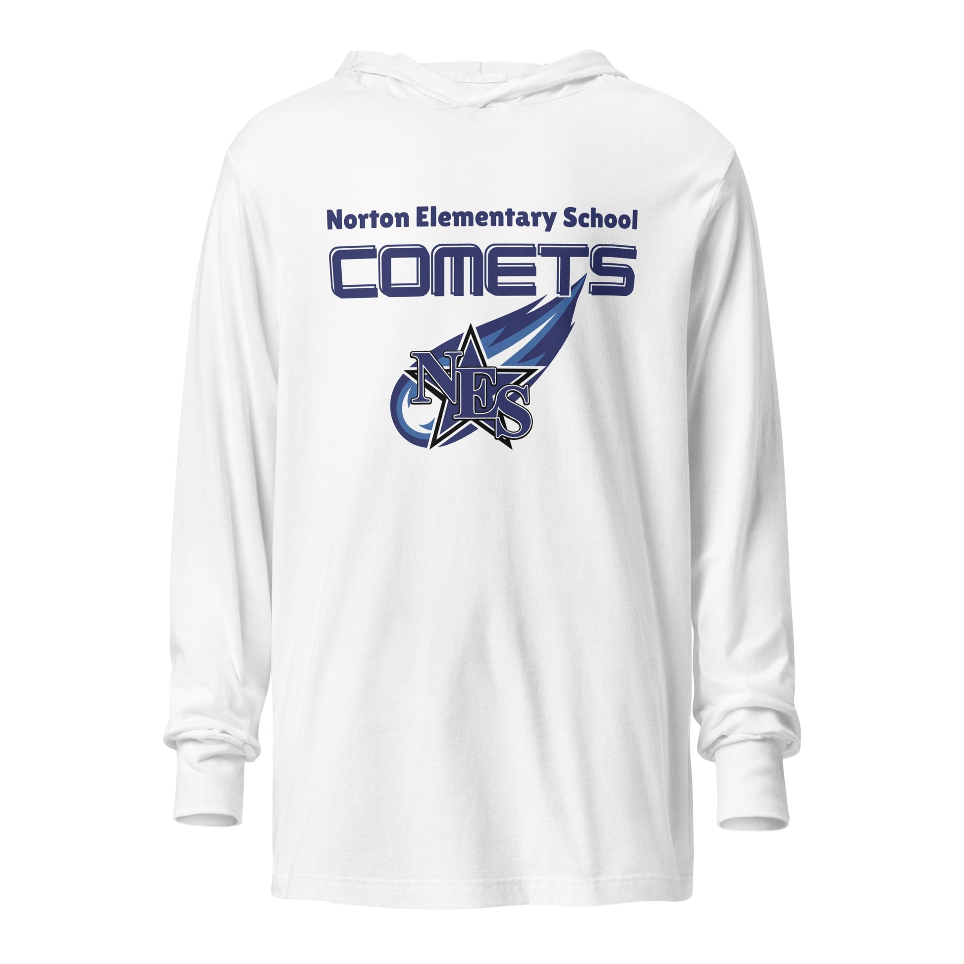 Performance | Hooded Long Sleeve T Shirt | Norton Elementary School | Space Script Logo