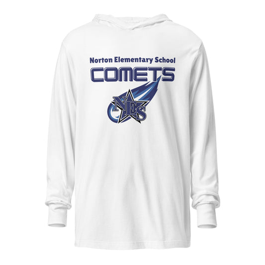 Performance | Hooded Long Sleeve T Shirt | Norton Elementary School | Space Script Logo