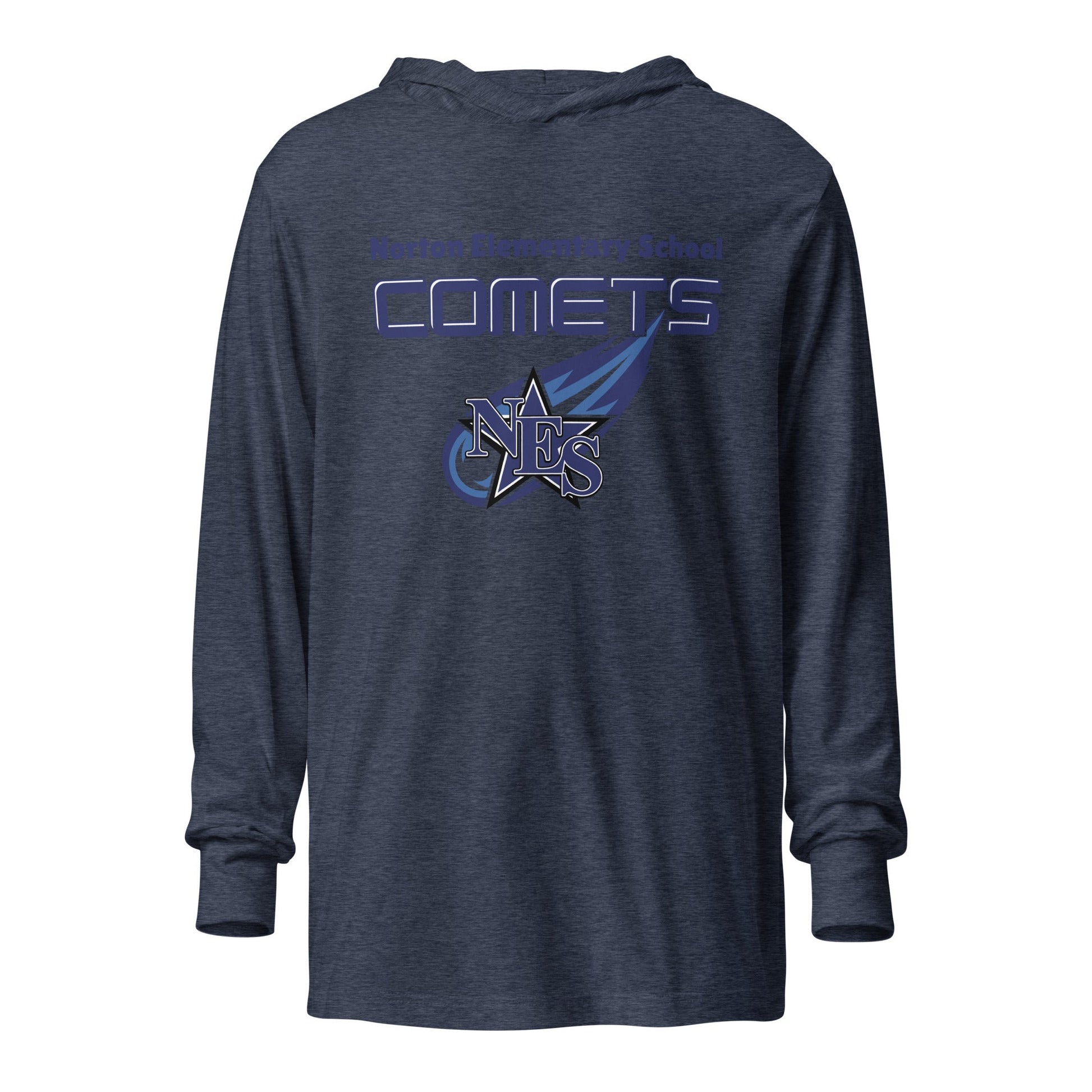Performance | Hooded Long Sleeve T Shirt | Norton Elementary School | Space Script Logo