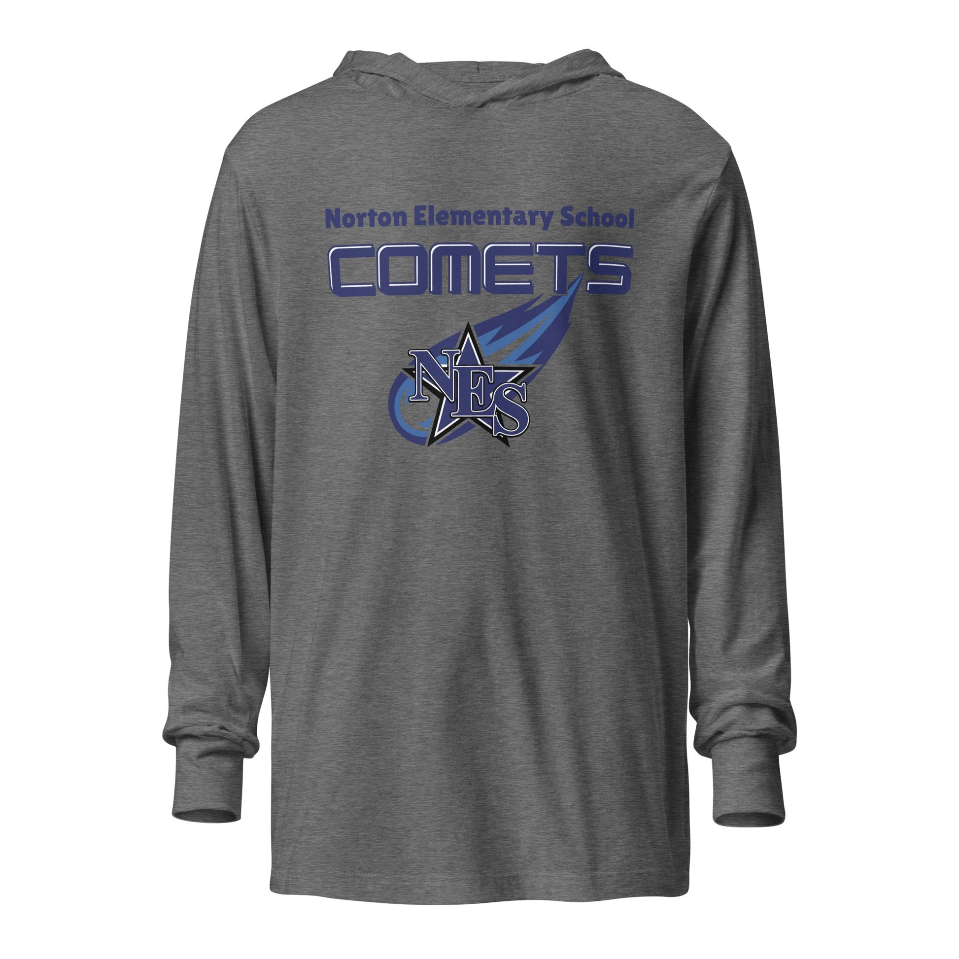Performance | Hooded Long Sleeve T Shirt | Norton Elementary School | Space Script Logo