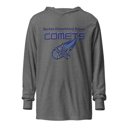 Performance | Hooded Long Sleeve T Shirt | Norton Elementary School | Space Script Logo