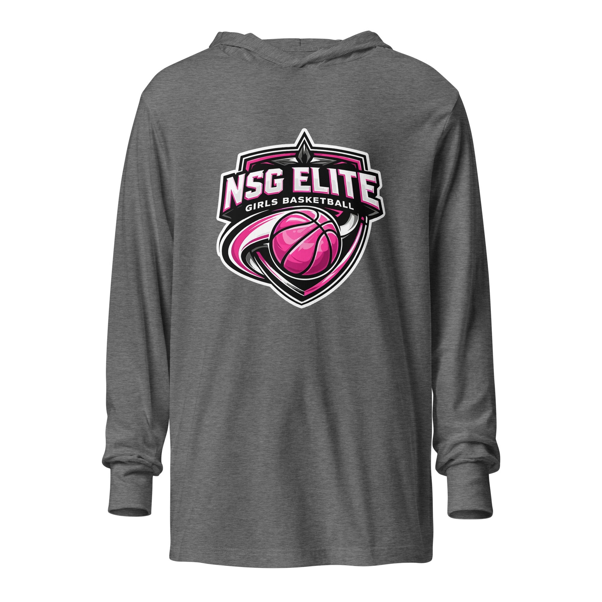 Performance | Hooded Long Sleeve T Shirt | NSG Elite Women’s Basketball | Vanguard Shield Logo