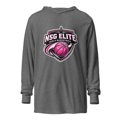 Performance | Hooded Long Sleeve T Shirt | NSG Elite Women’s Basketball | Vanguard Shield Logo