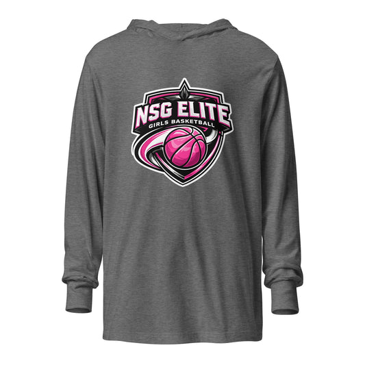 Performance | Hooded Long Sleeve T Shirt | NSG Elite Women’s Basketball | Vanguard Shield Logo