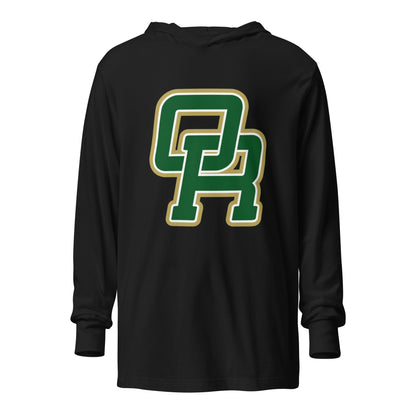 Performance | Hooded Long Sleeve T Shirt | Oakridge Flag Football | Varsity Interlock Logo