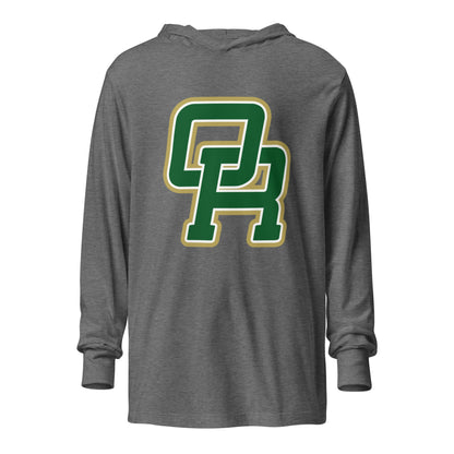 Performance | Hooded Long Sleeve T Shirt | Oakridge Flag Football | Varsity Interlock Logo