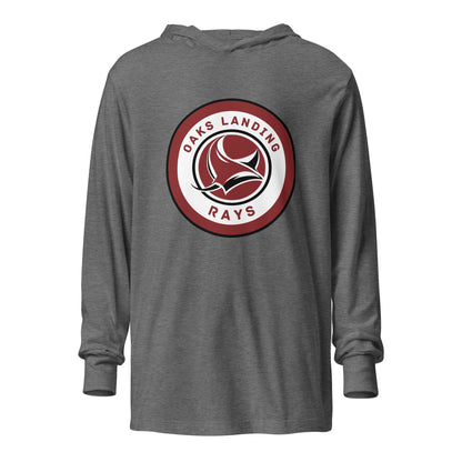 Performance | Hooded Long Sleeve T Shirt | OAKS LANDING RAYS | Badge Logo
