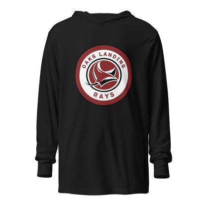 Performance | Hooded Long Sleeve T Shirt | OAKS LANDING RAYS | Badge Logo