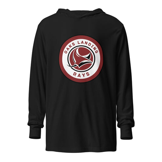 Performance | Hooded Long Sleeve T Shirt | OAKS LANDING RAYS | Badge Logo