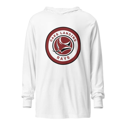Performance | Hooded Long Sleeve T Shirt | OAKS LANDING RAYS | Badge Logo