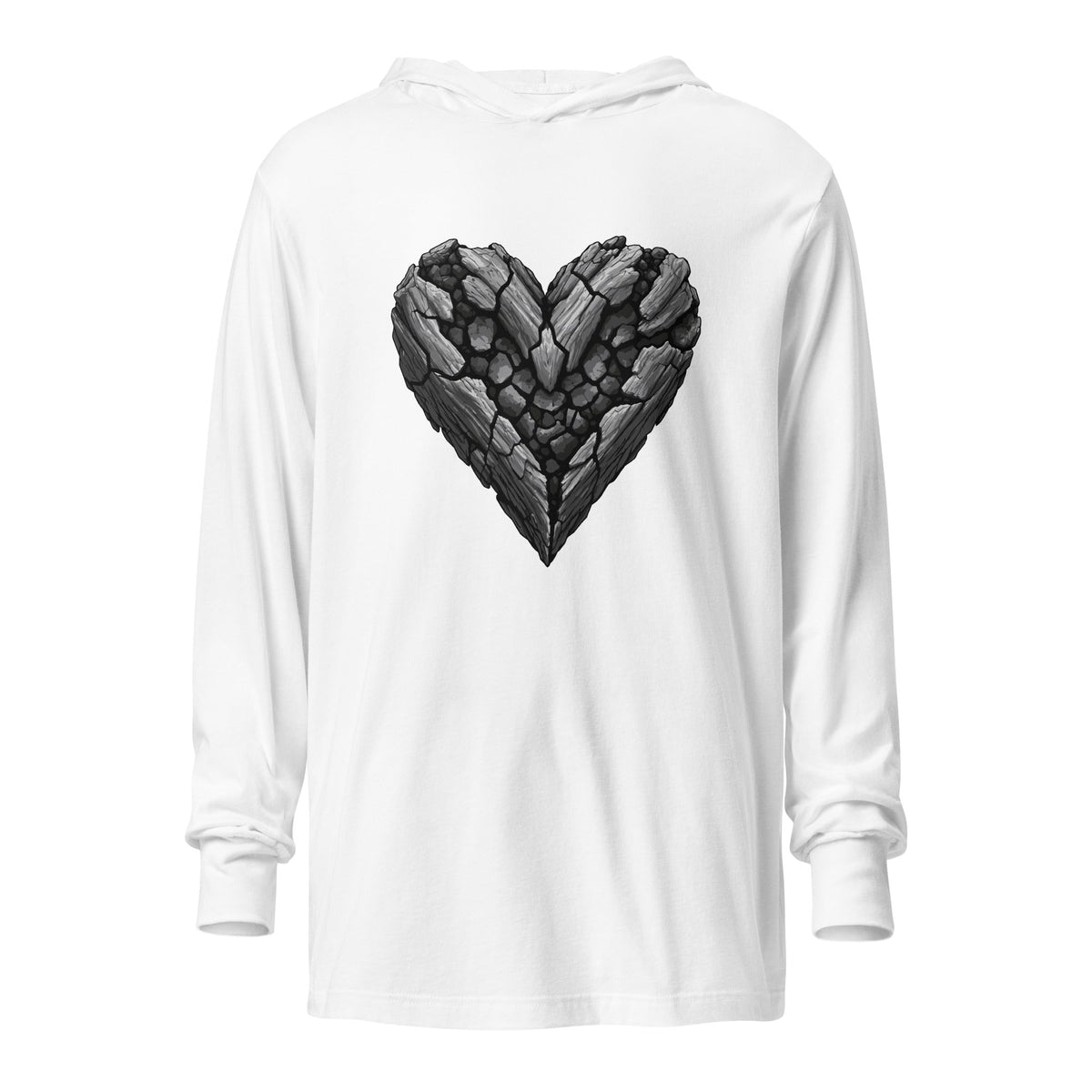 Performance | Hooded Long Sleeve T Shirt | Obsidian Heartbeat | Emblem Logo