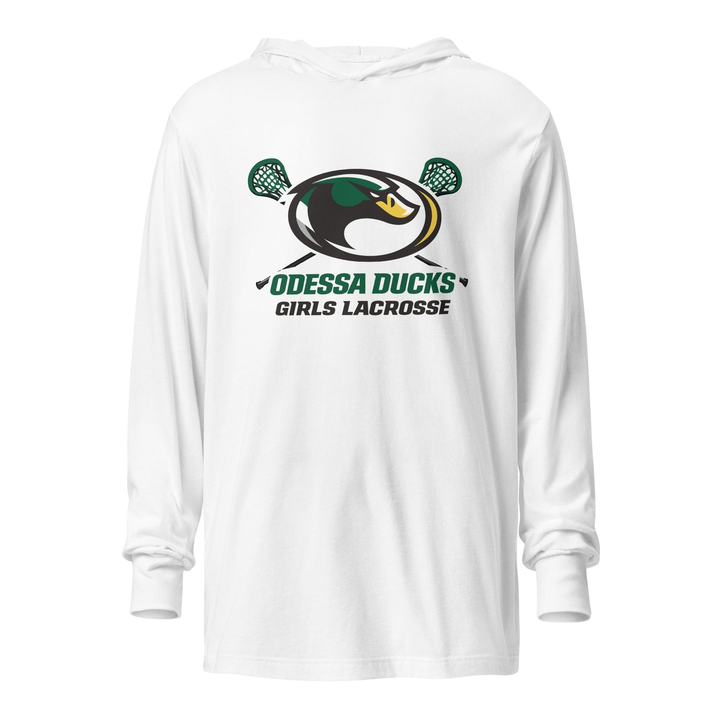 Performance | Hooded Long Sleeve T Shirt | Odessa Girls Lacrosse | Duck Sticks Logo