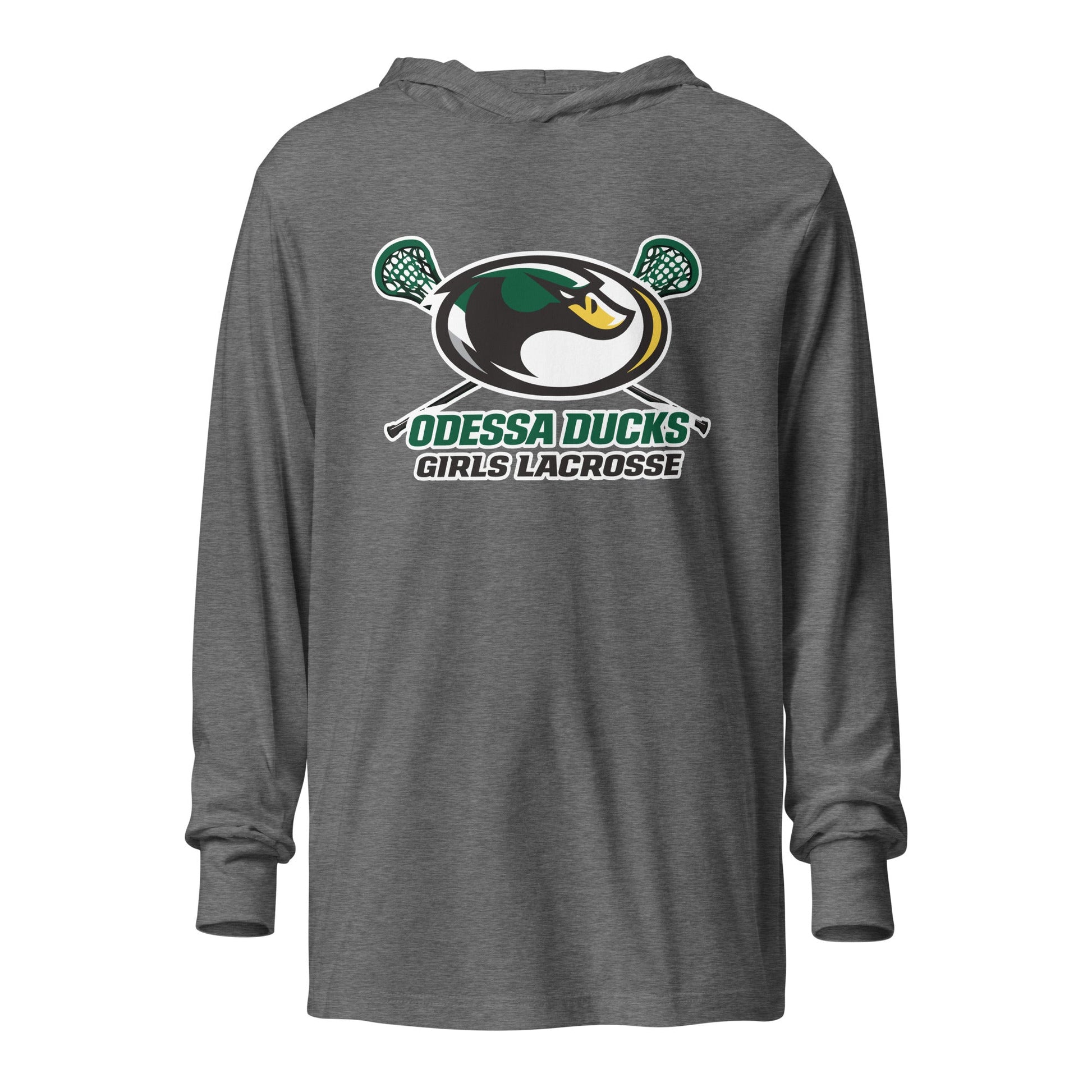 Performance | Hooded Long Sleeve T Shirt | Odessa Girls Lacrosse | Duck Sticks Logo