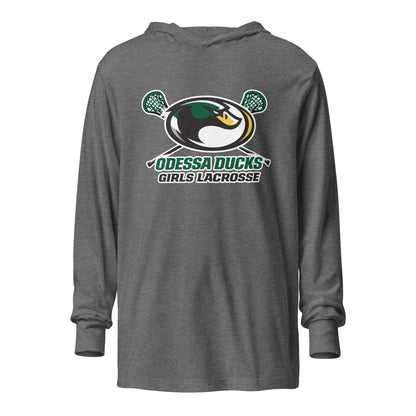 Performance | Hooded Long Sleeve T Shirt | Odessa Girls Lacrosse | Duck Sticks Logo