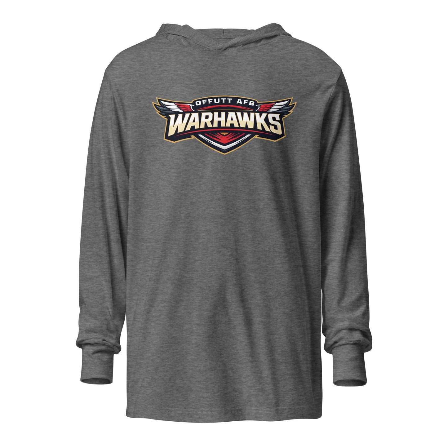 Performance | Hooded Long Sleeve T Shirt | Offutt AFB Warhawks | Mark Logo
