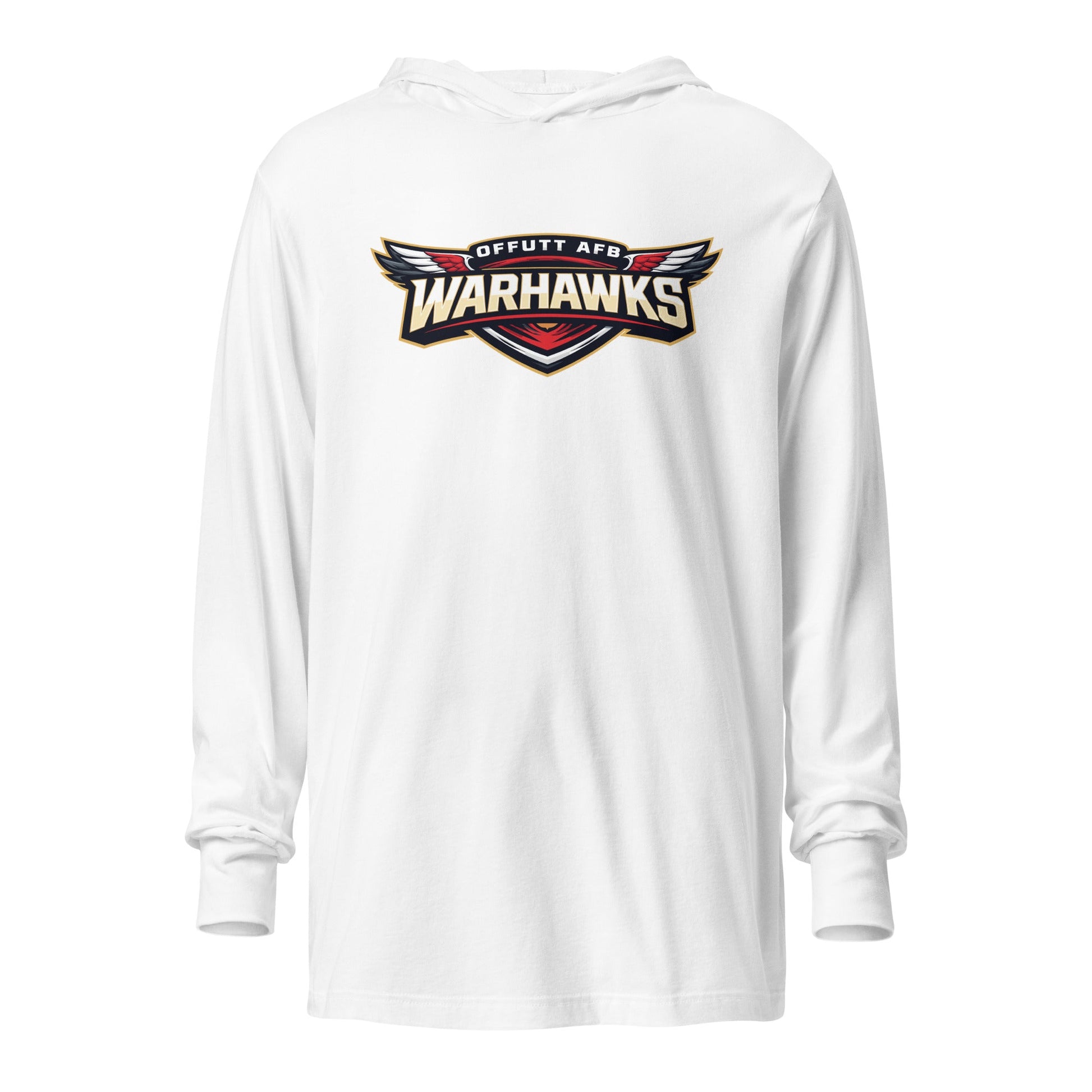 Performance | Hooded Long Sleeve T Shirt | Offutt AFB Warhawks | Mark Logo