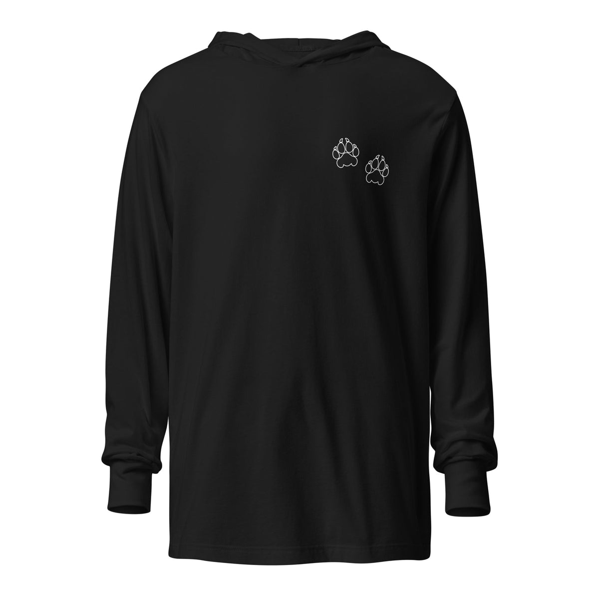 Performance | Hooded Long Sleeve T Shirt | Orange Wave Marching Band | Paw Mark Logo