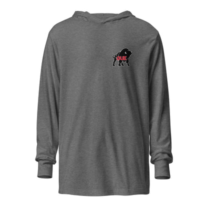 Performance | Hooded Long Sleeve T Shirt | OUE | Mascot Logo