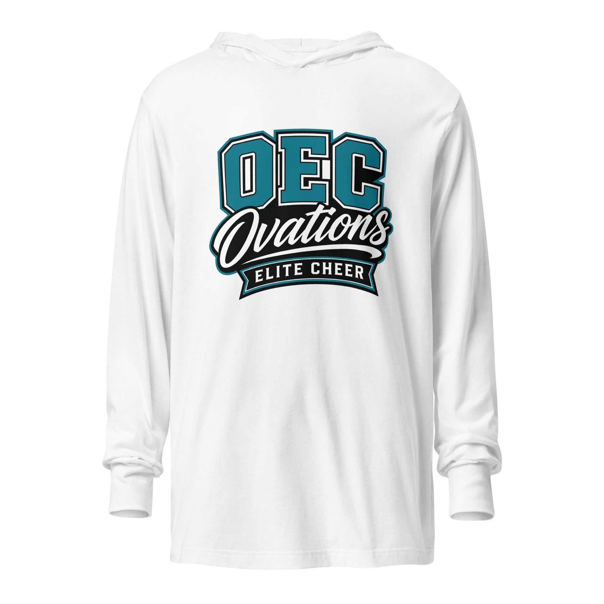 Performance | Hooded Long Sleeve T Shirt | Ovations Elite Cheer | Crest Logo