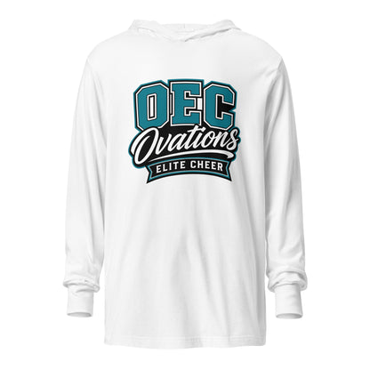 Performance | Hooded Long Sleeve T Shirt | Ovations Elite Cheer | Crest Logo
