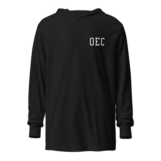 Performance | Hooded Long Sleeve T Shirt | Ovations Elite Cheer | OEC Mark Logo