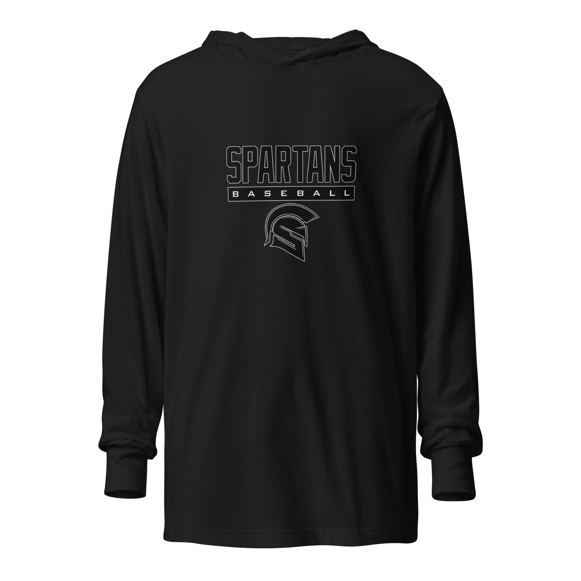 Performance | Hooded Long Sleeve T Shirt | Owings Mills Spartans Baseball | Crest Logo