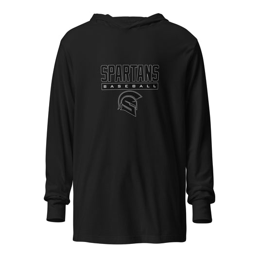 Performance | Hooded Long Sleeve T Shirt | Owings Mills Spartans Baseball | Crest Logo