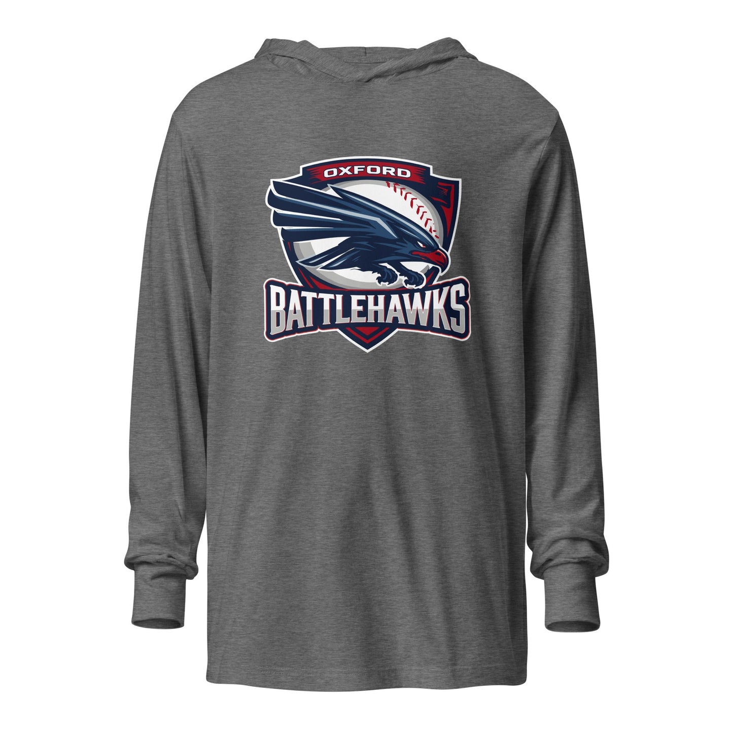 Performance | Hooded Long Sleeve T Shirt | Oxford Battlehawks 13U | Badge Logo