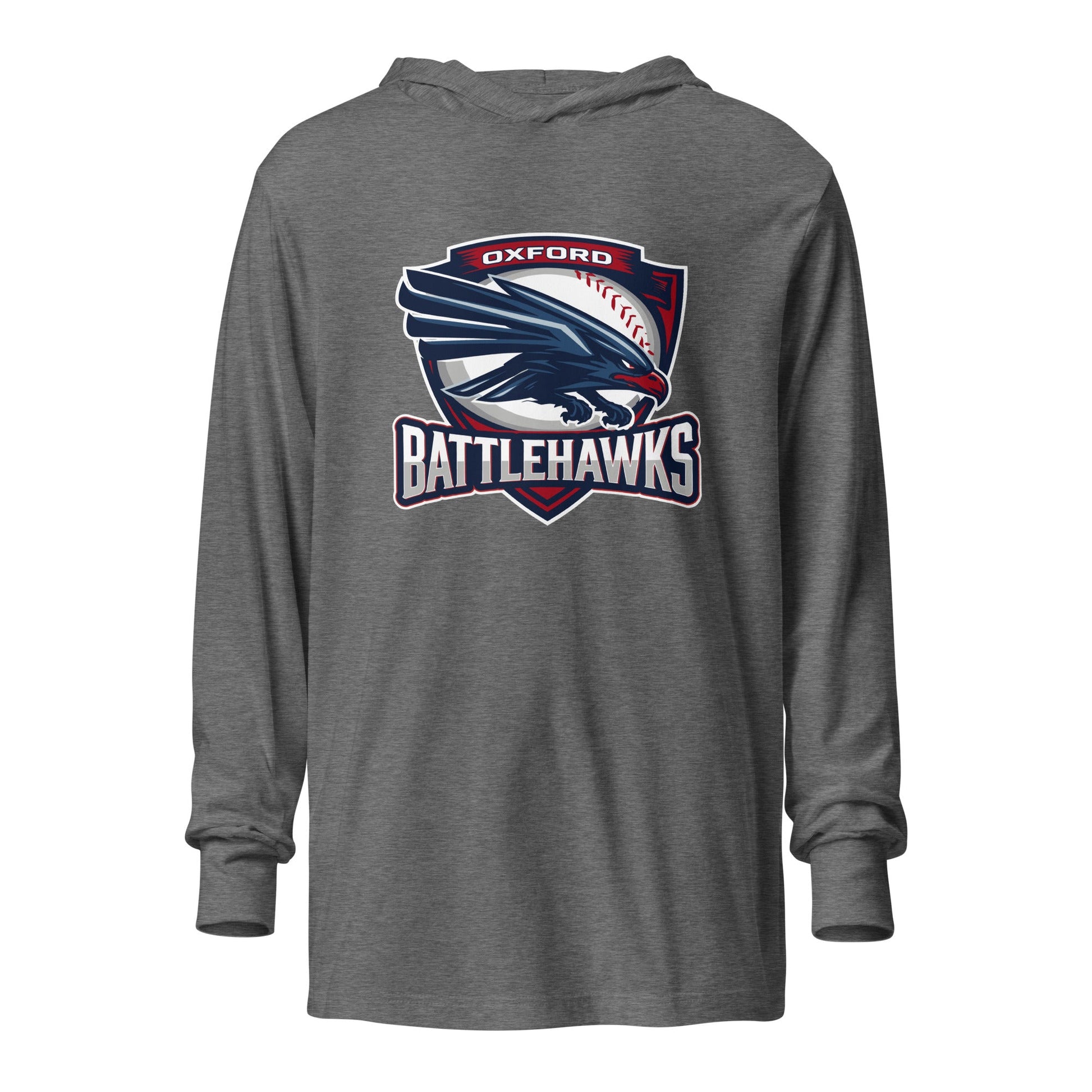 Performance | Hooded Long Sleeve T Shirt | Oxford Battlehawks 13U | Badge Logo
