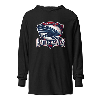 Performance | Hooded Long Sleeve T Shirt | Oxford Battlehawks 13U | Badge Logo
