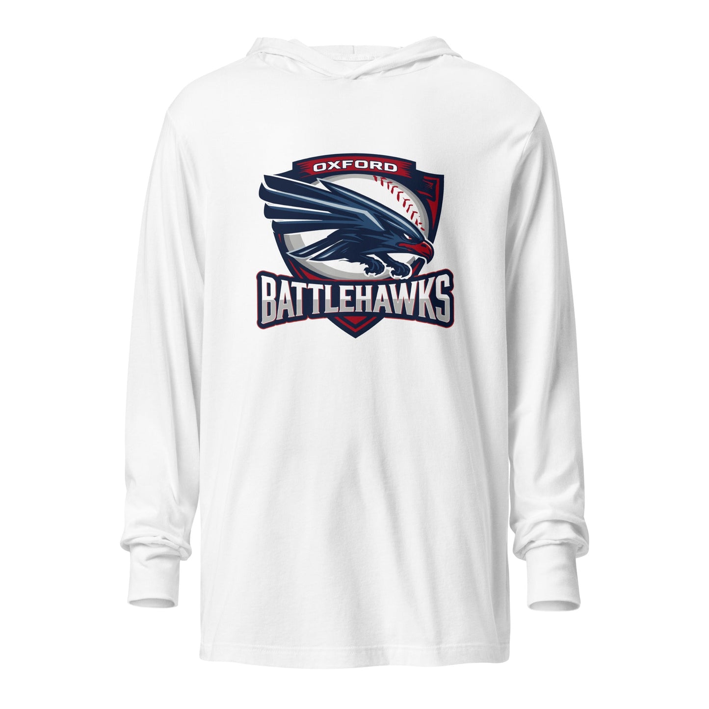 Performance | Hooded Long Sleeve T Shirt | Oxford Battlehawks 13U | Badge Logo