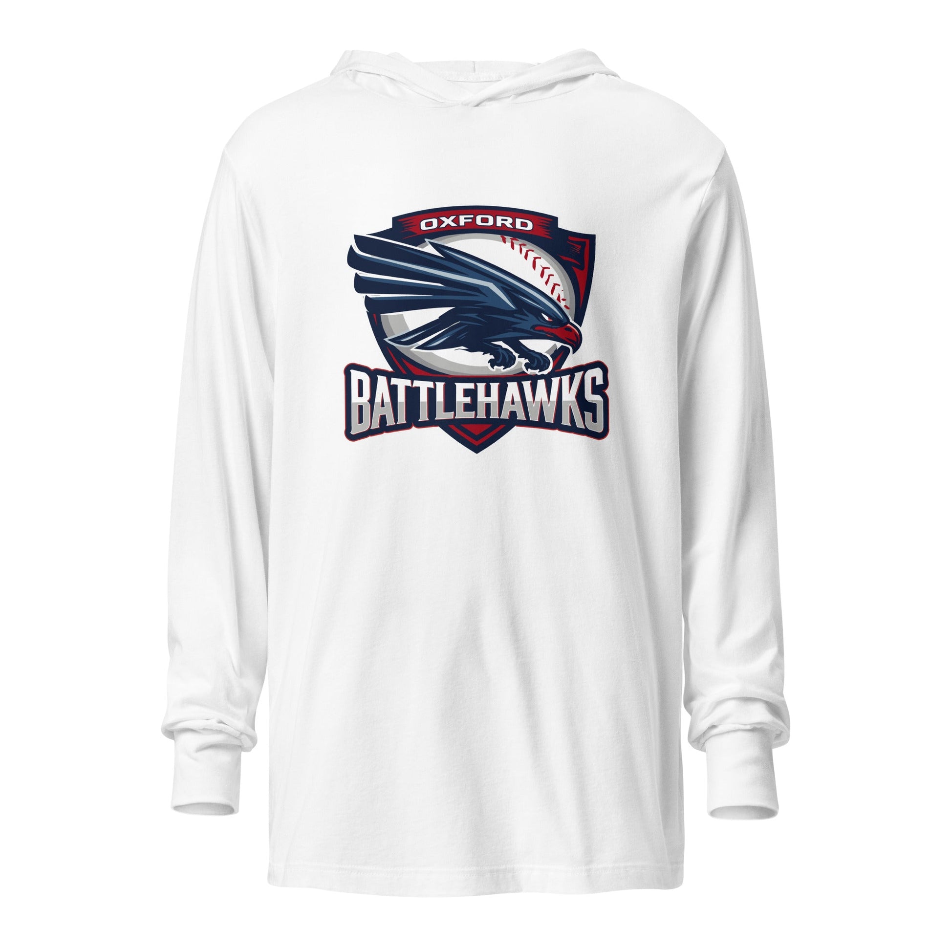 Performance | Hooded Long Sleeve T Shirt | Oxford Battlehawks 13U | Badge Logo