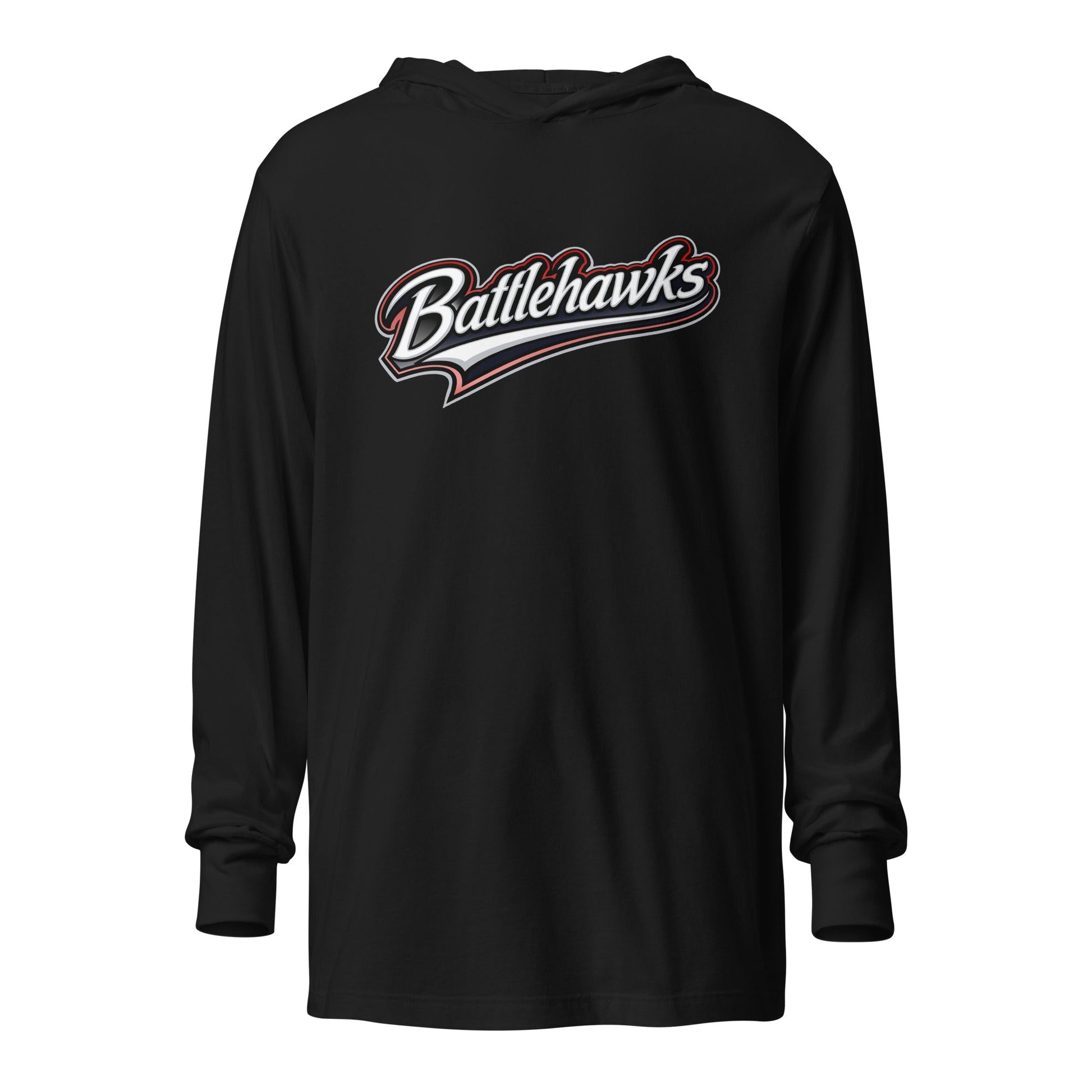 Performance | Hooded Long Sleeve T Shirt | Oxford Battlehawks 13U | Mark Logo