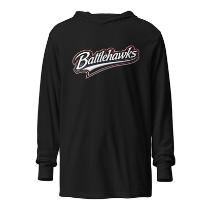 Performance | Hooded Long Sleeve T Shirt | Oxford Battlehawks 13U | Mark Logo