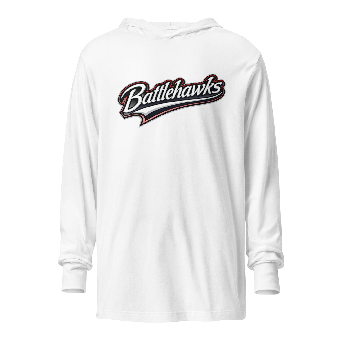 Performance | Hooded Long Sleeve T Shirt | Oxford Battlehawks 13U | Mark Logo
