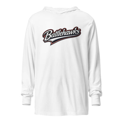 Performance | Hooded Long Sleeve T Shirt | Oxford Battlehawks 13U | Mark Logo