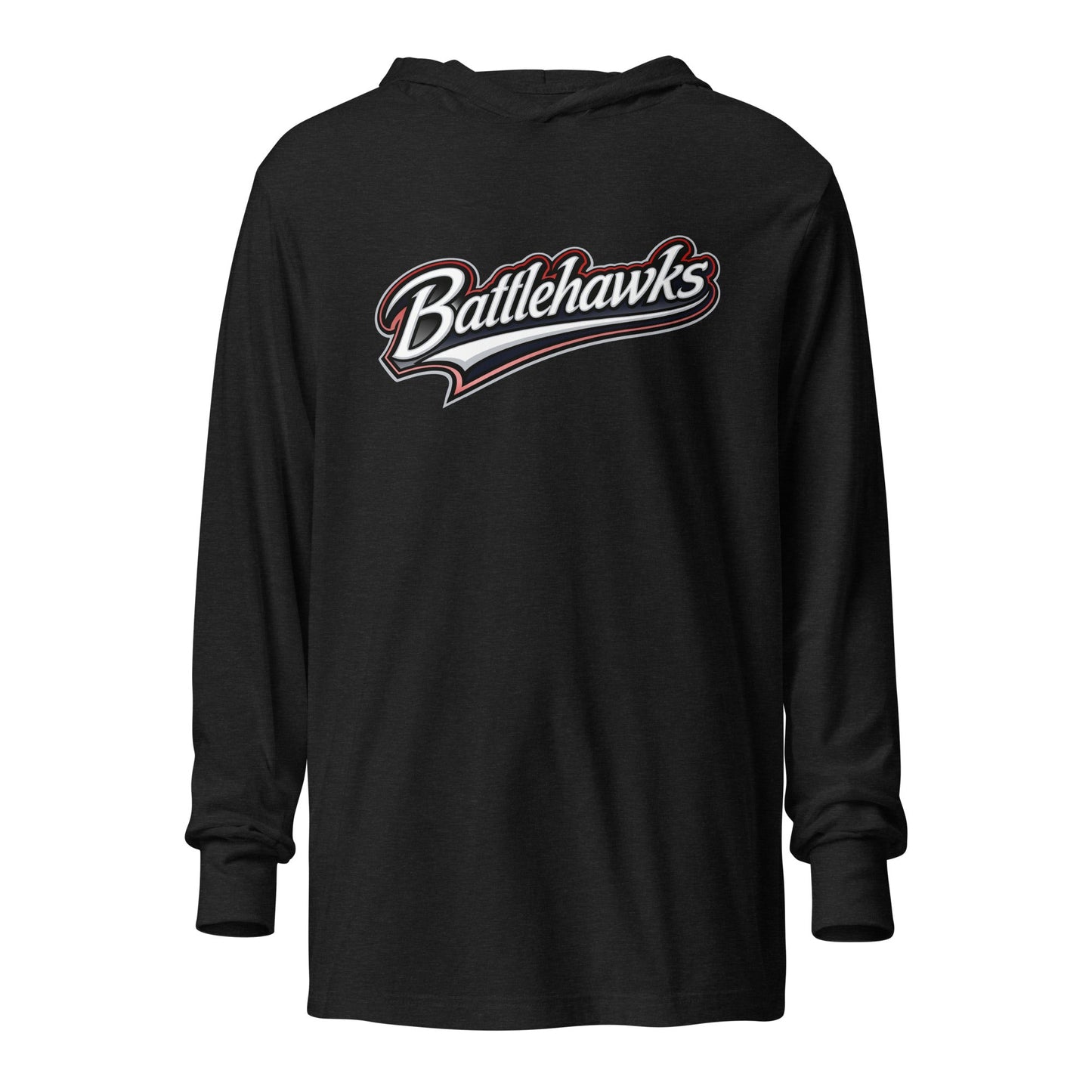 Performance | Hooded Long Sleeve T Shirt | Oxford Battlehawks 13U | Mark Logo