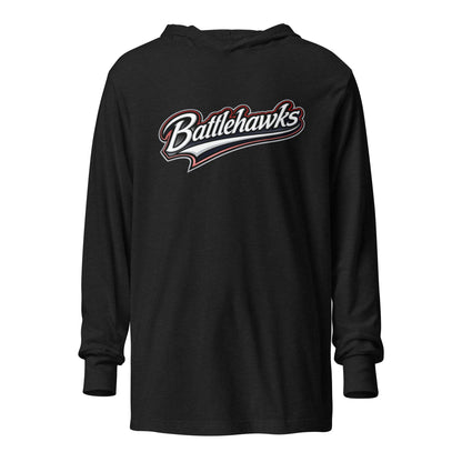 Performance | Hooded Long Sleeve T Shirt | Oxford Battlehawks 13U | Mark Logo